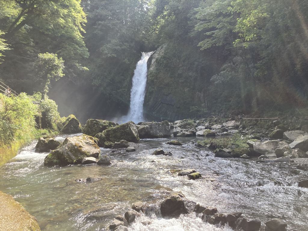 浄蓮の滝にて川釣り