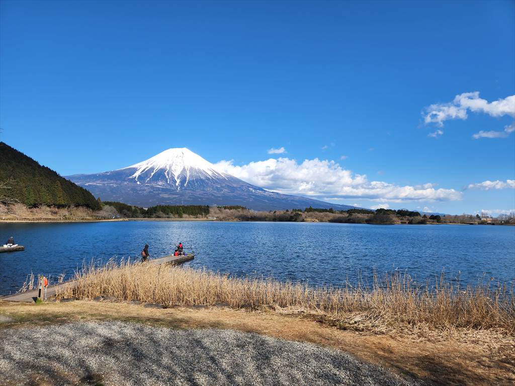 雪化粧のきれいな富士山と田貫湖